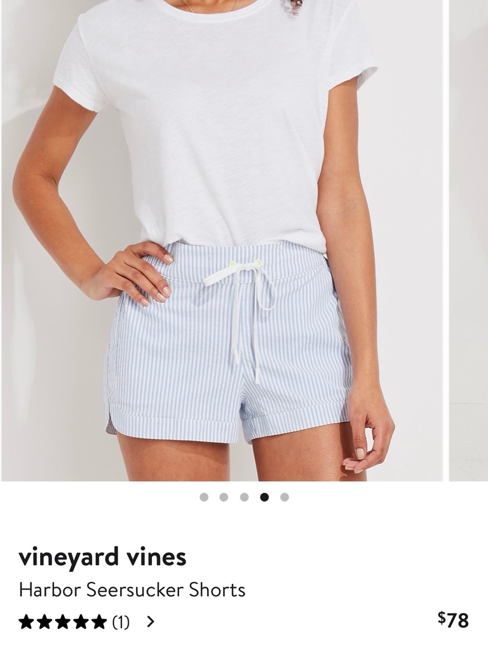 Vineyard Vines Light Blue and White Seersucker Drawstring Shorts